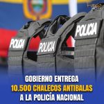 10.500 chalecos antibalas fueron entregados por el presidente Daniel Noboa a la Policía de Guayaquil, Durán y Samborondón